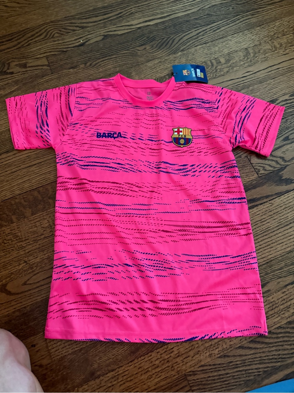 Kids Pink barcelona soccer jersey Training Top